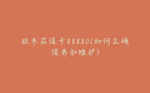 欧米茄保卡88880(如何正确保养和维护)