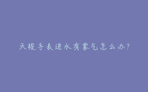 天梭手表进水有雾气怎么办？