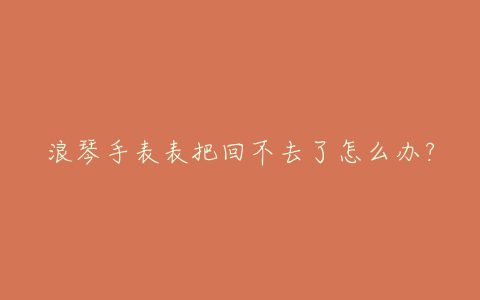 浪琴手表表把回不去了怎么办？