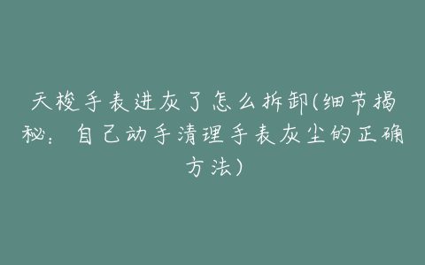 天梭手表进灰了怎么拆卸(细节揭秘：自己动手清理手表灰尘的正确方法)